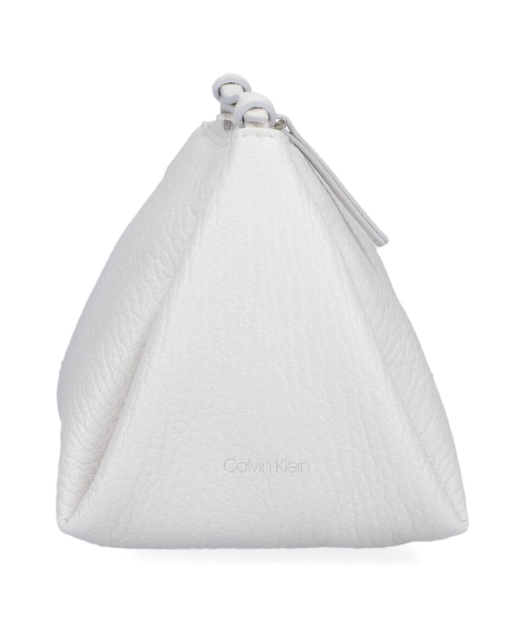 CALVIN KLEIN Белая кожаная сумка через плечо, фото 5