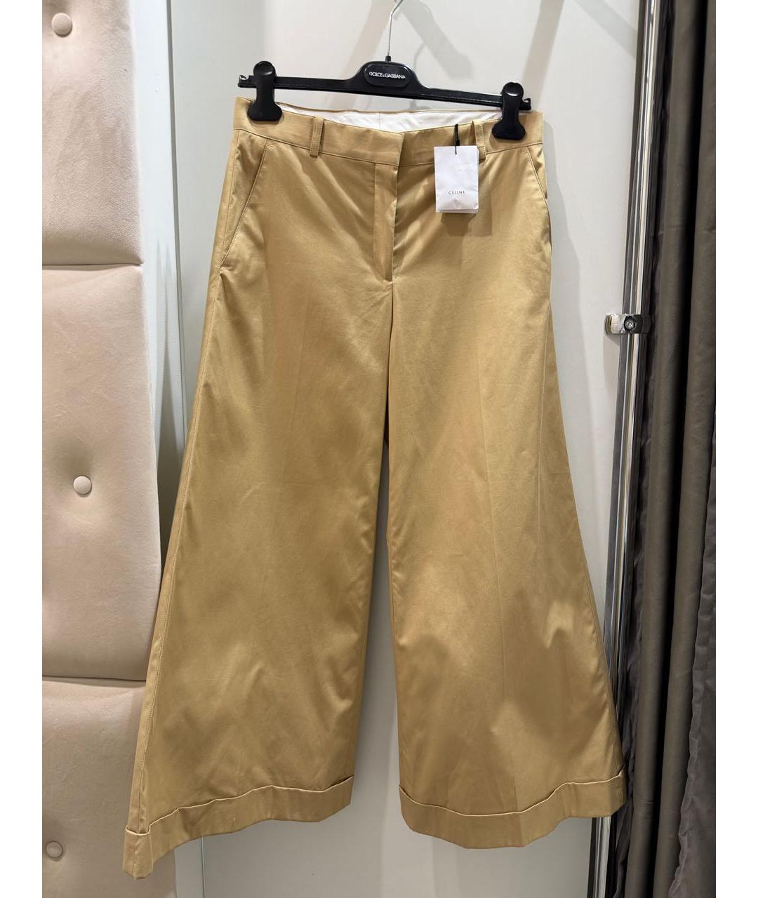 CELINE Бежевые хлопко-эластановые кюлоты, фото 2