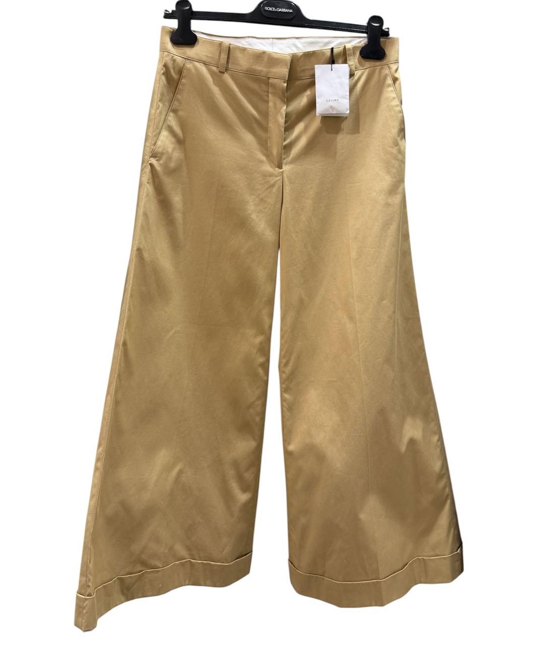 CELINE Бежевые хлопко-эластановые кюлоты, фото 9