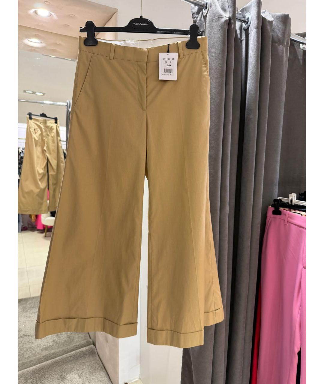 CELINE Бежевые хлопко-эластановые кюлоты, фото 4