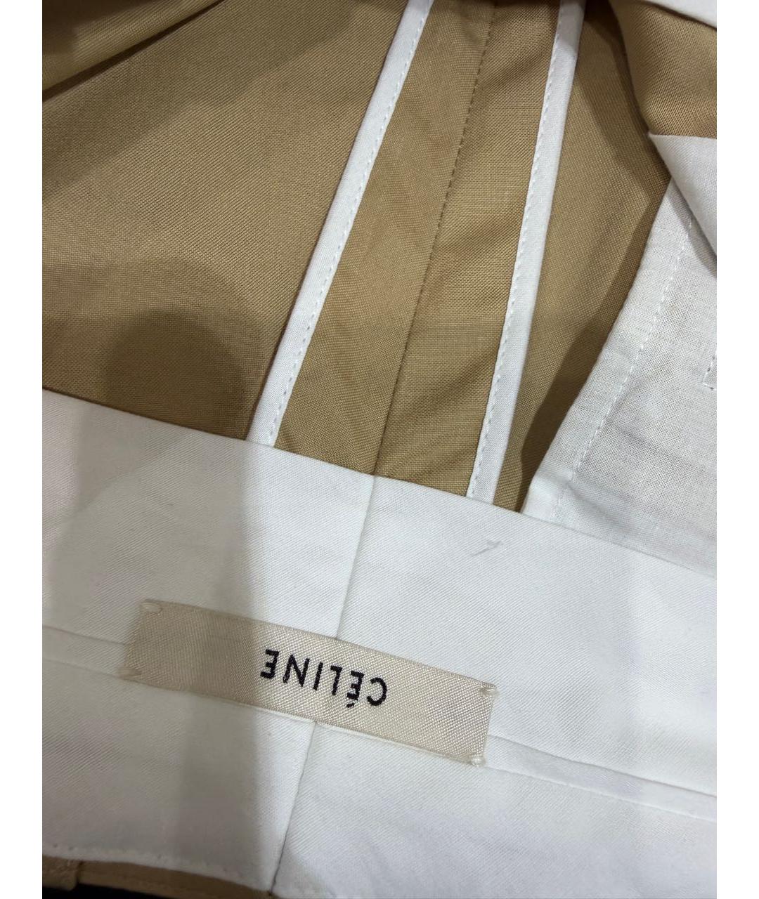 CELINE Бежевые хлопко-эластановые кюлоты, фото 5