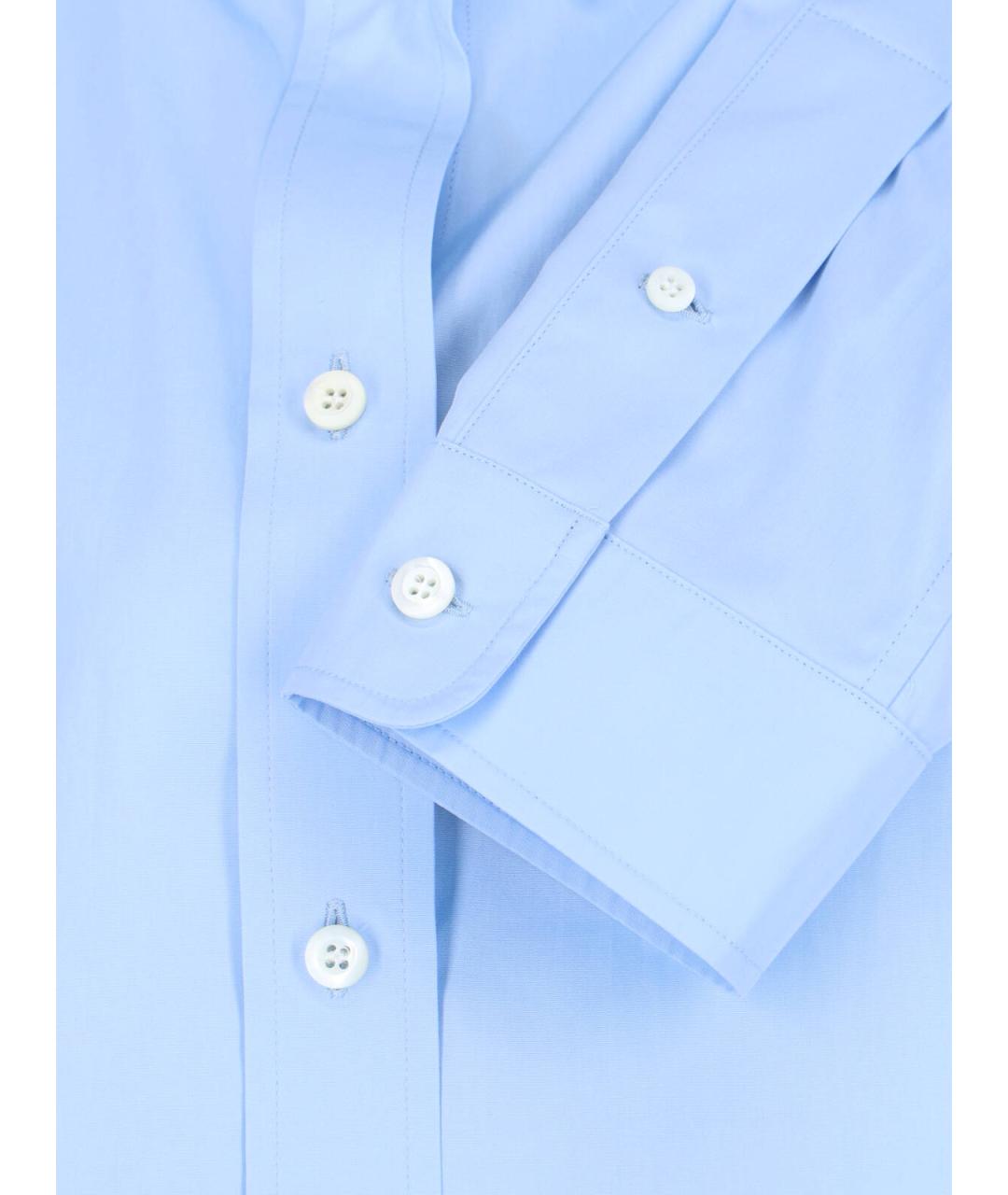 MIU MIU Голубая хлопковая рубашка, фото 5
