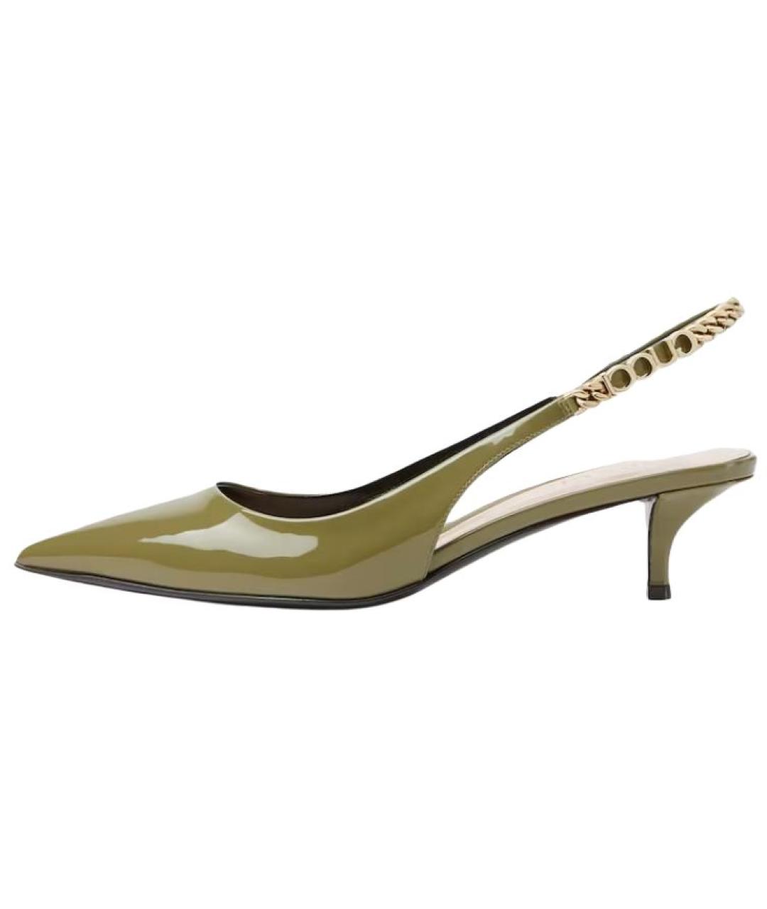 GUCCI Зеленые кожаные туфли, фото 6