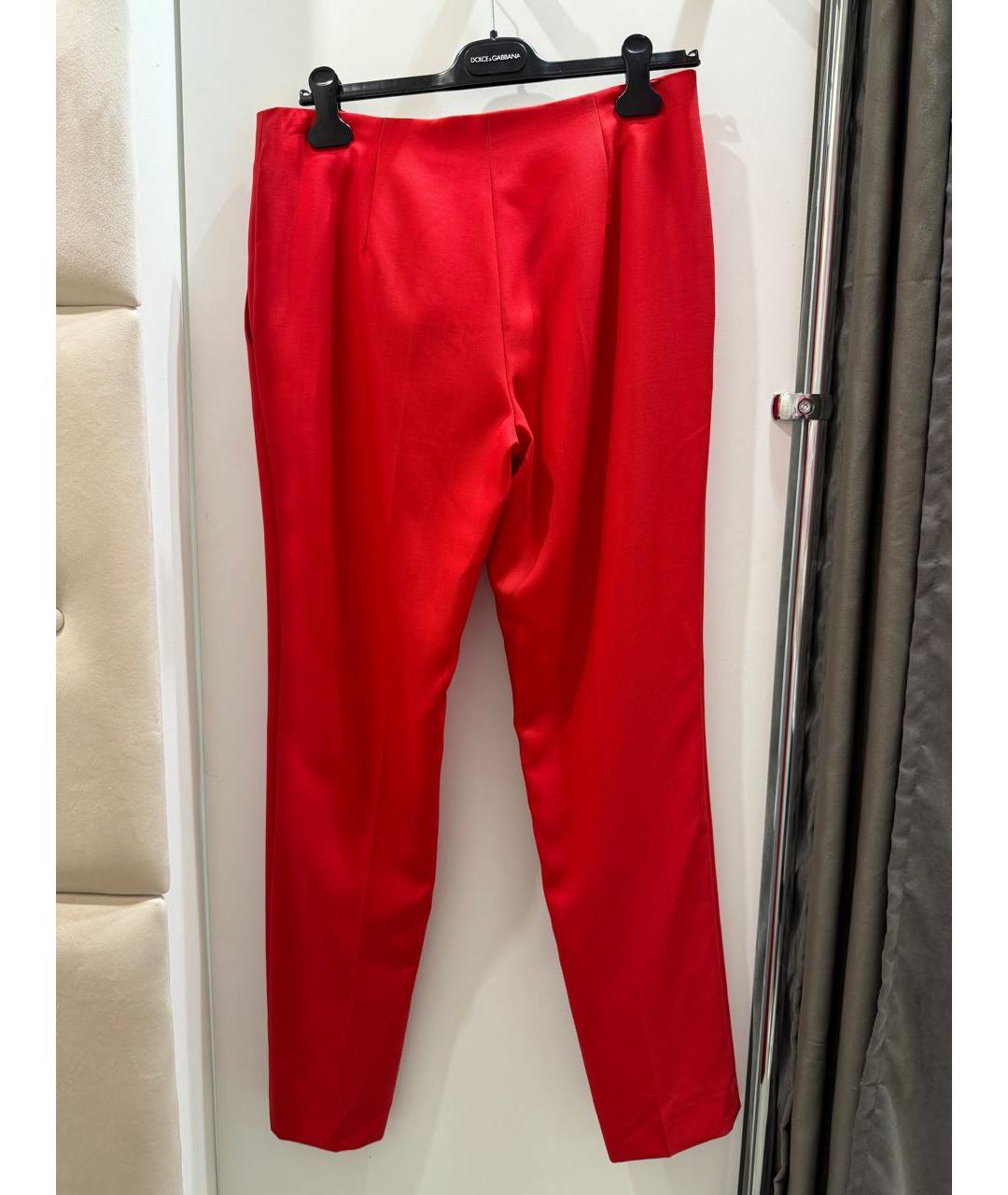 CHRISTIAN DIOR Красные шерстяные прямые брюки, фото 2