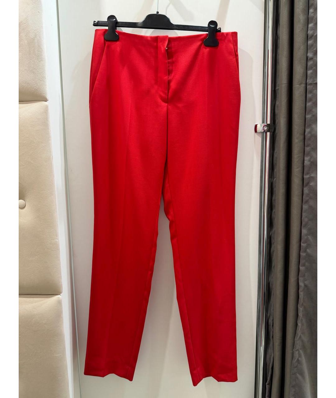 CHRISTIAN DIOR Красные шерстяные прямые брюки, фото 3