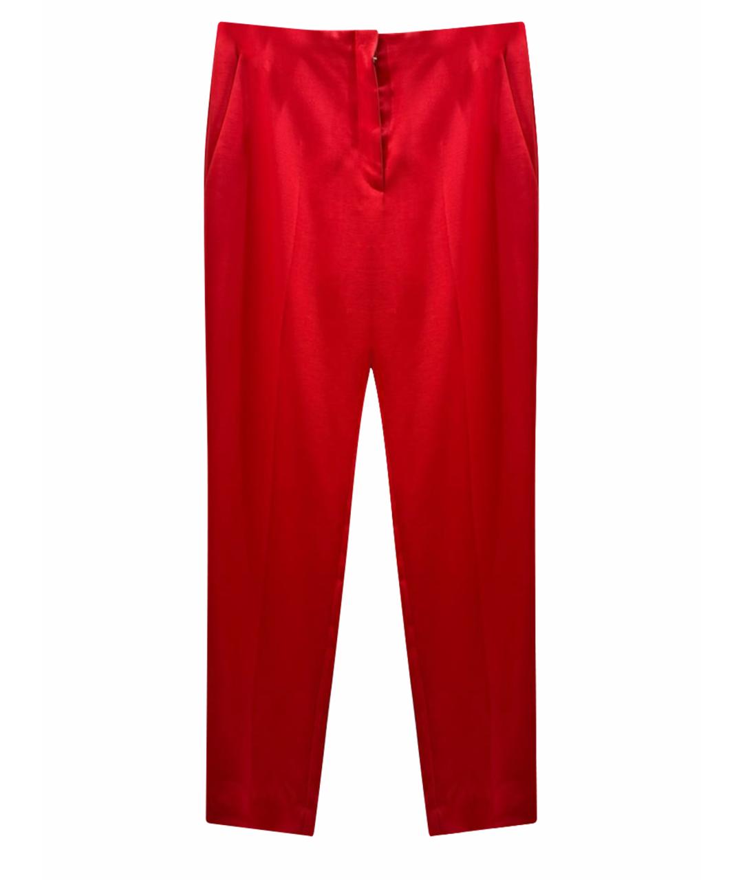 CHRISTIAN DIOR Красные шерстяные прямые брюки, фото 1