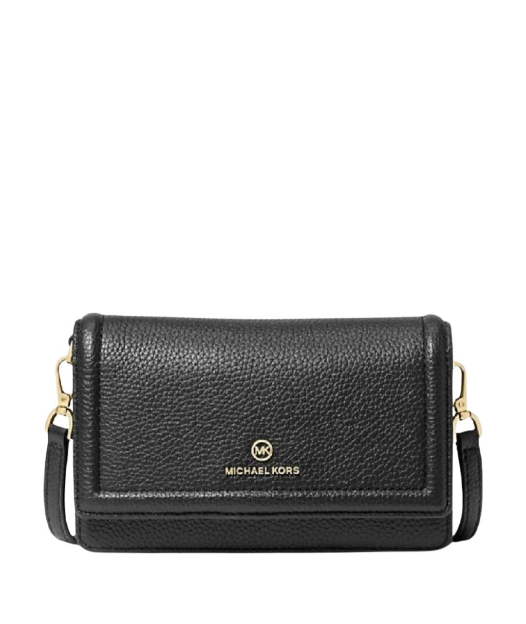 MICHAEL KORS Черная кожаная сумка через плечо, фото 1
