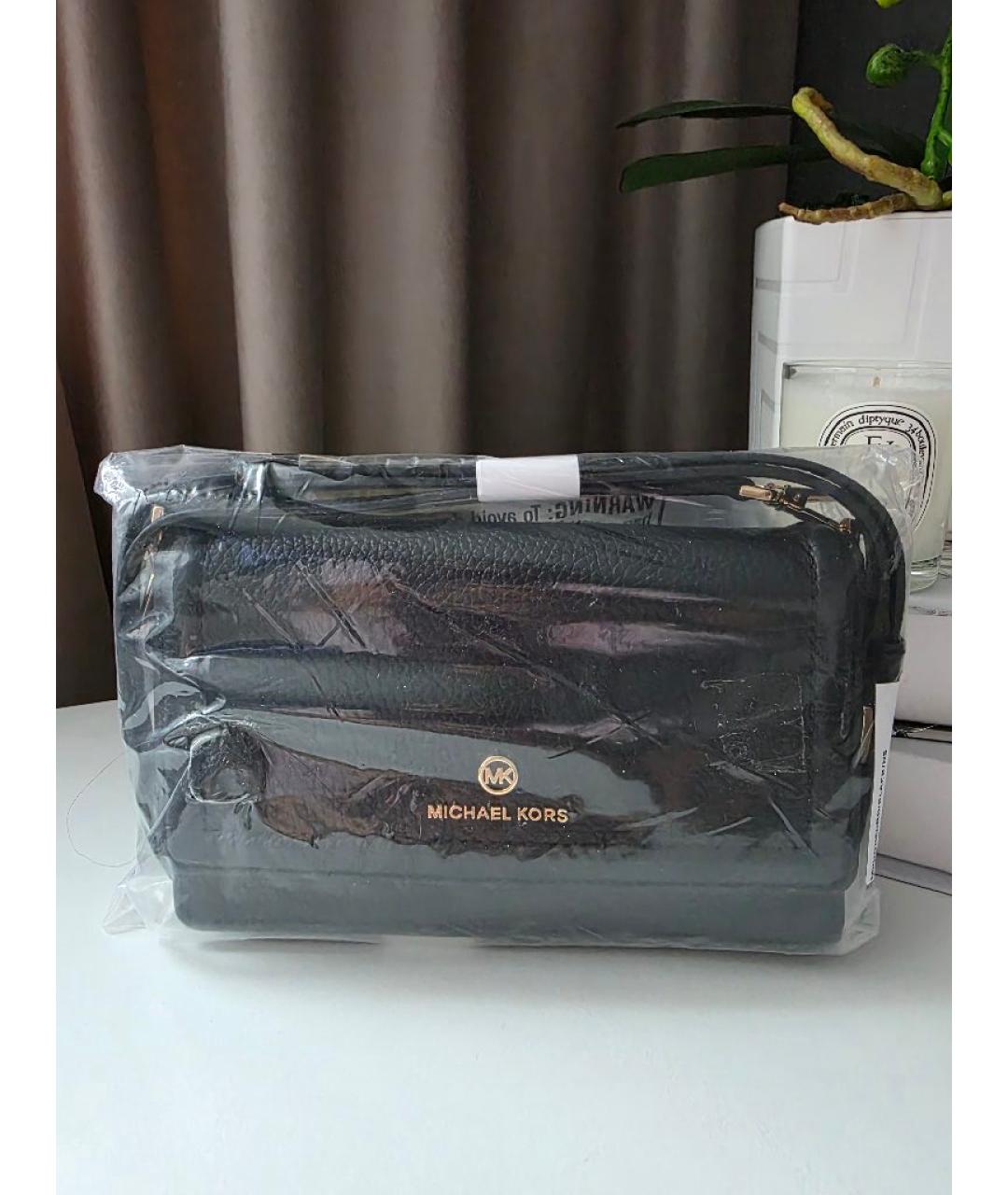 MICHAEL KORS Черная кожаная сумка через плечо, фото 6