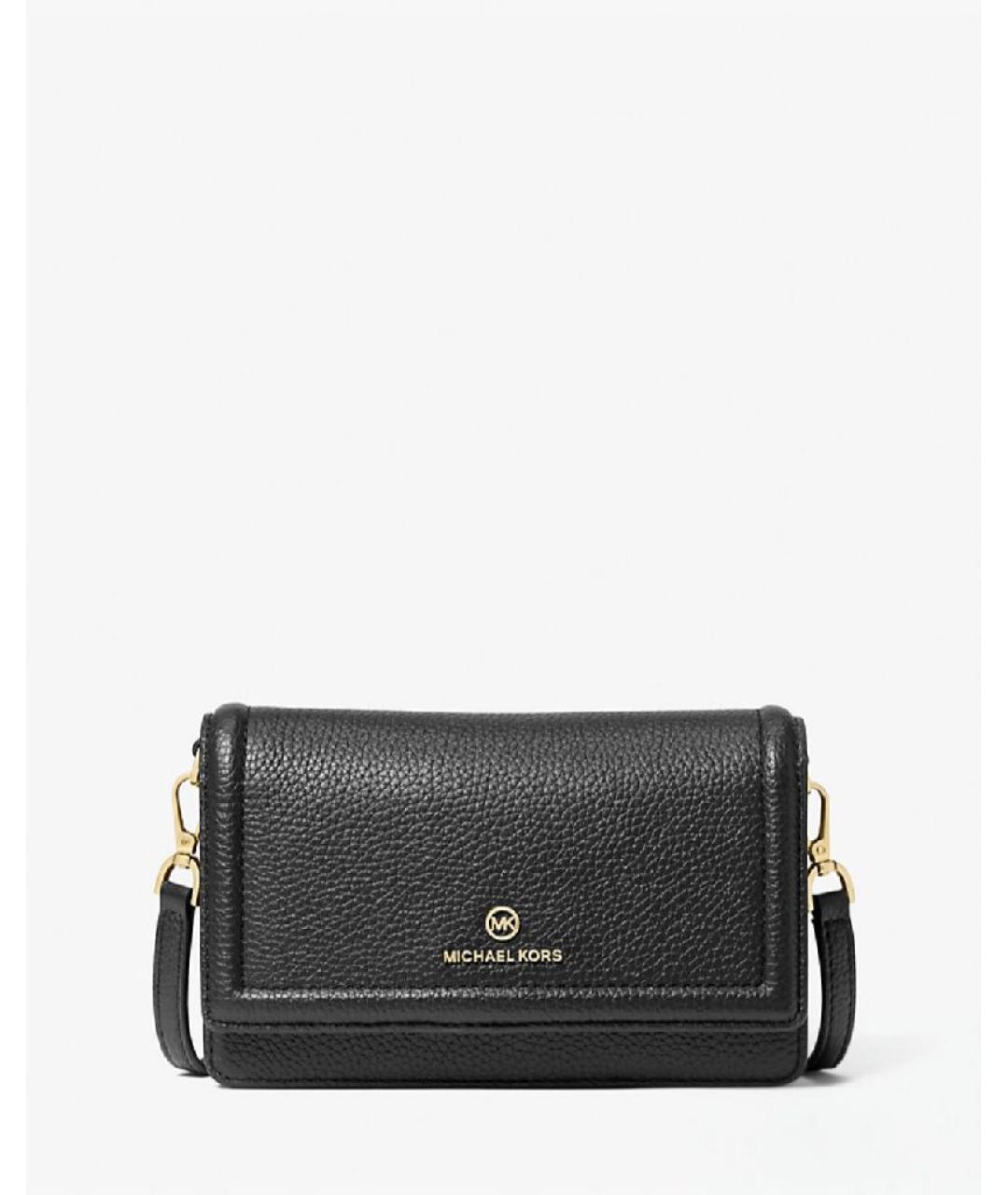 MICHAEL KORS Черная кожаная сумка через плечо, фото 7