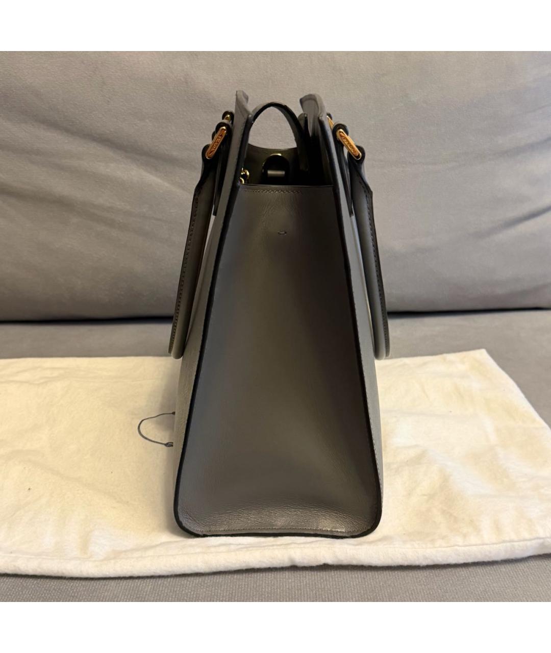 PRADA Серая кожаная сумка тоут, фото 4