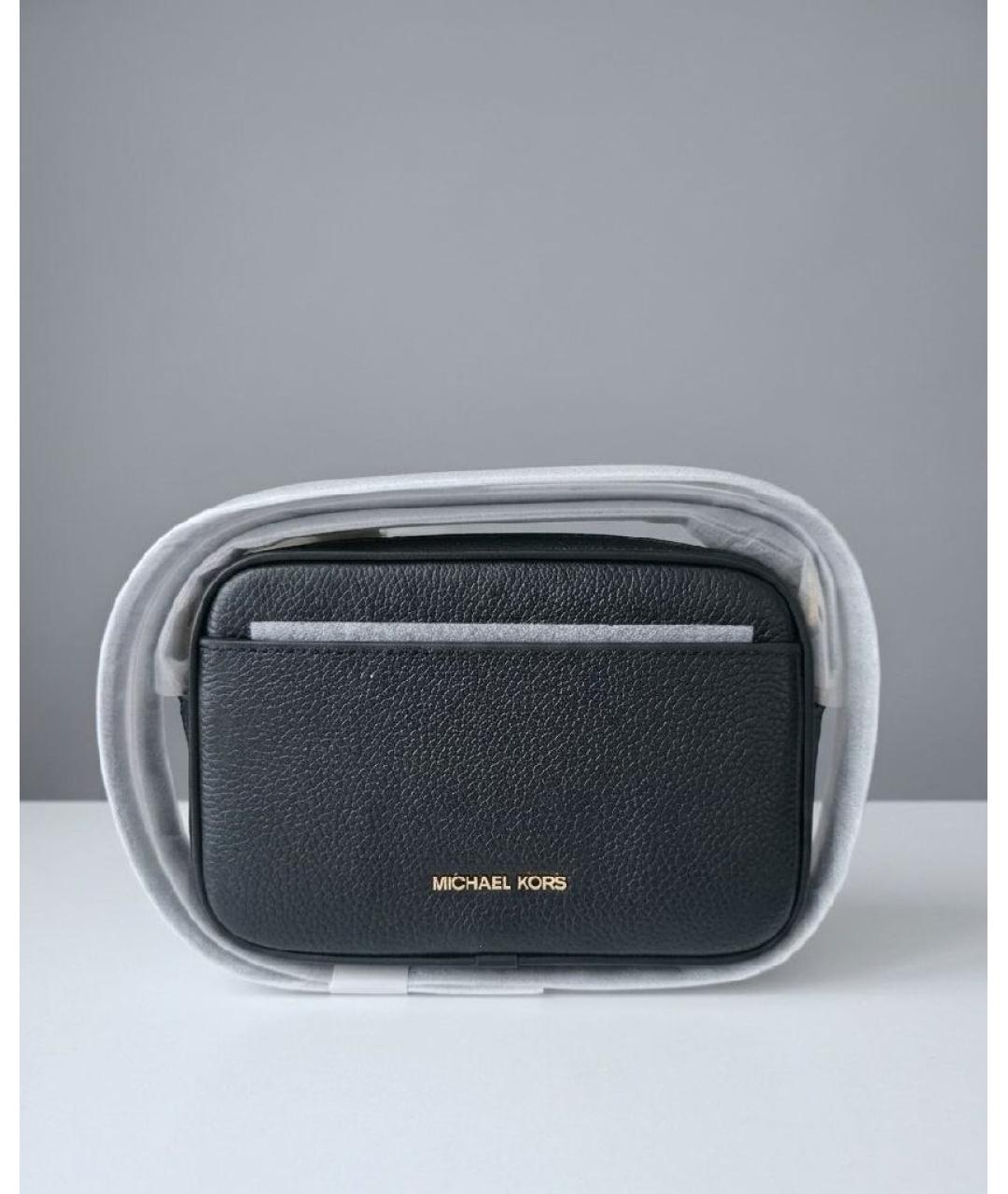 MICHAEL KORS Черная кожаная сумка через плечо, фото 6