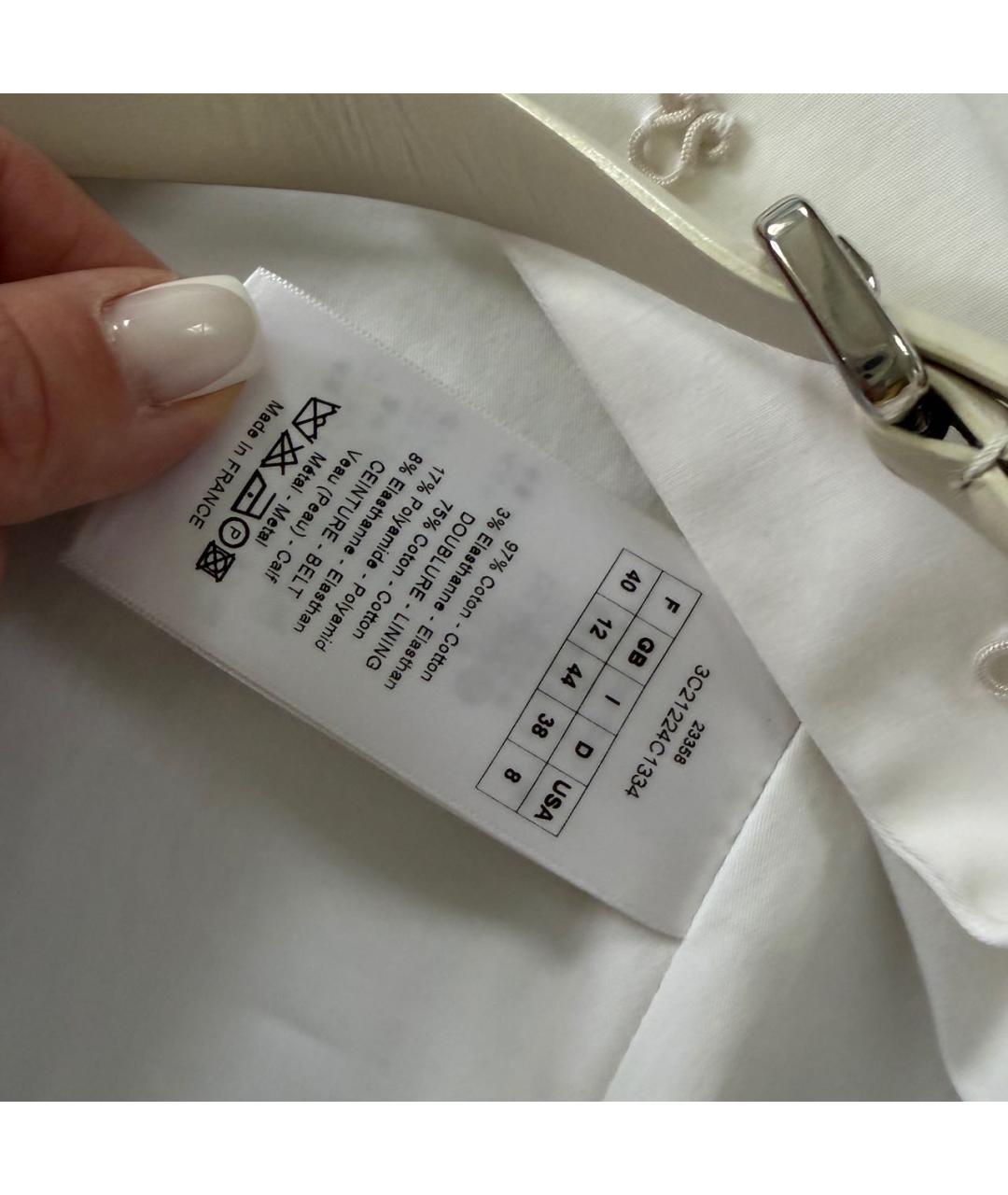 CHRISTIAN DIOR Белый хлопко-эластановый жакет/пиджак, фото 7