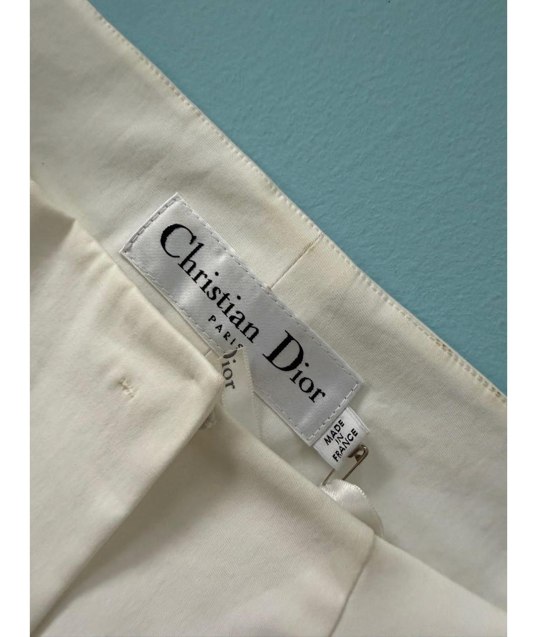 CHRISTIAN DIOR Белый хлопко-эластановый жакет/пиджак, фото 3