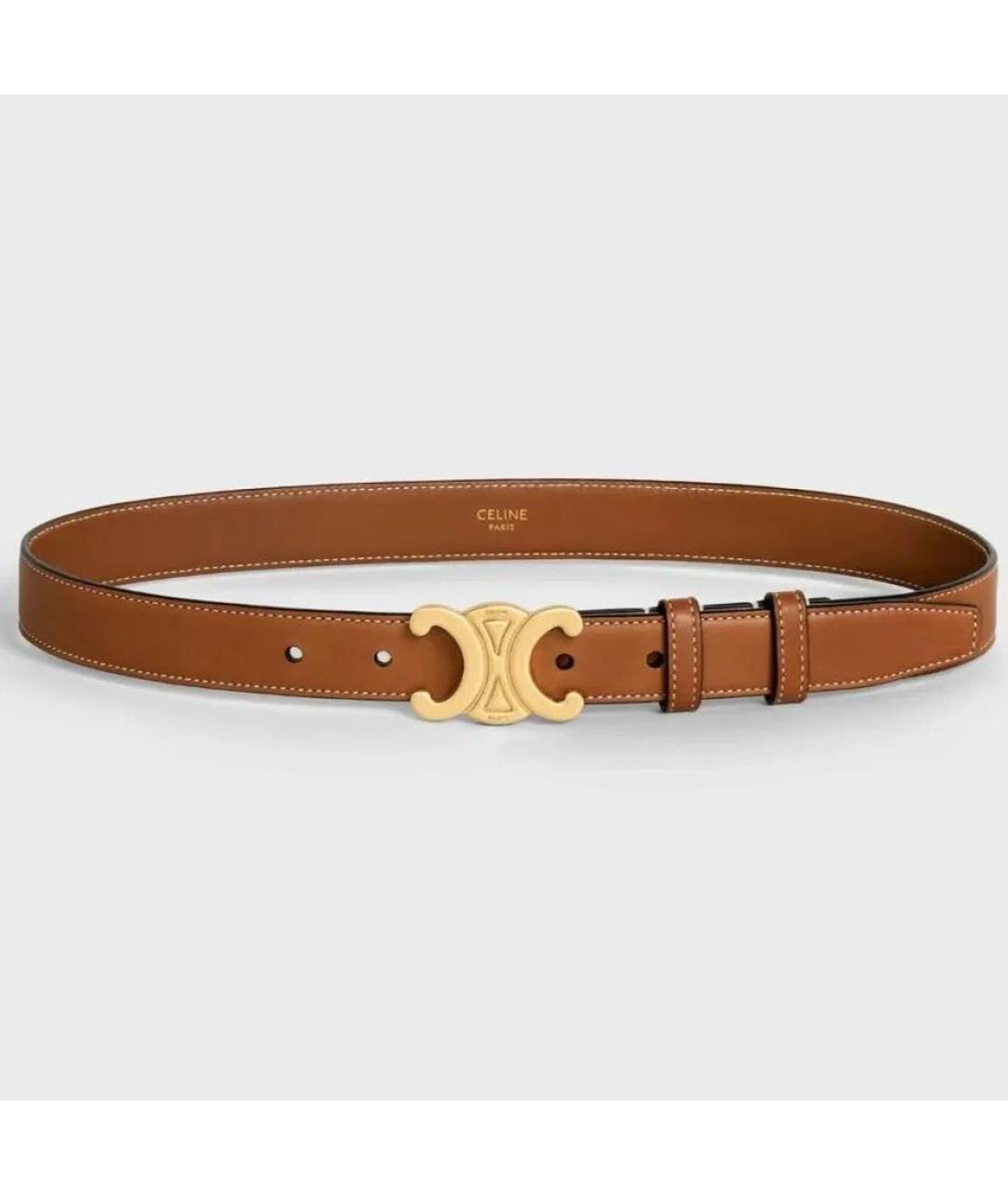 CELINE Коричневый ремень из искусственной кожи, фото 4