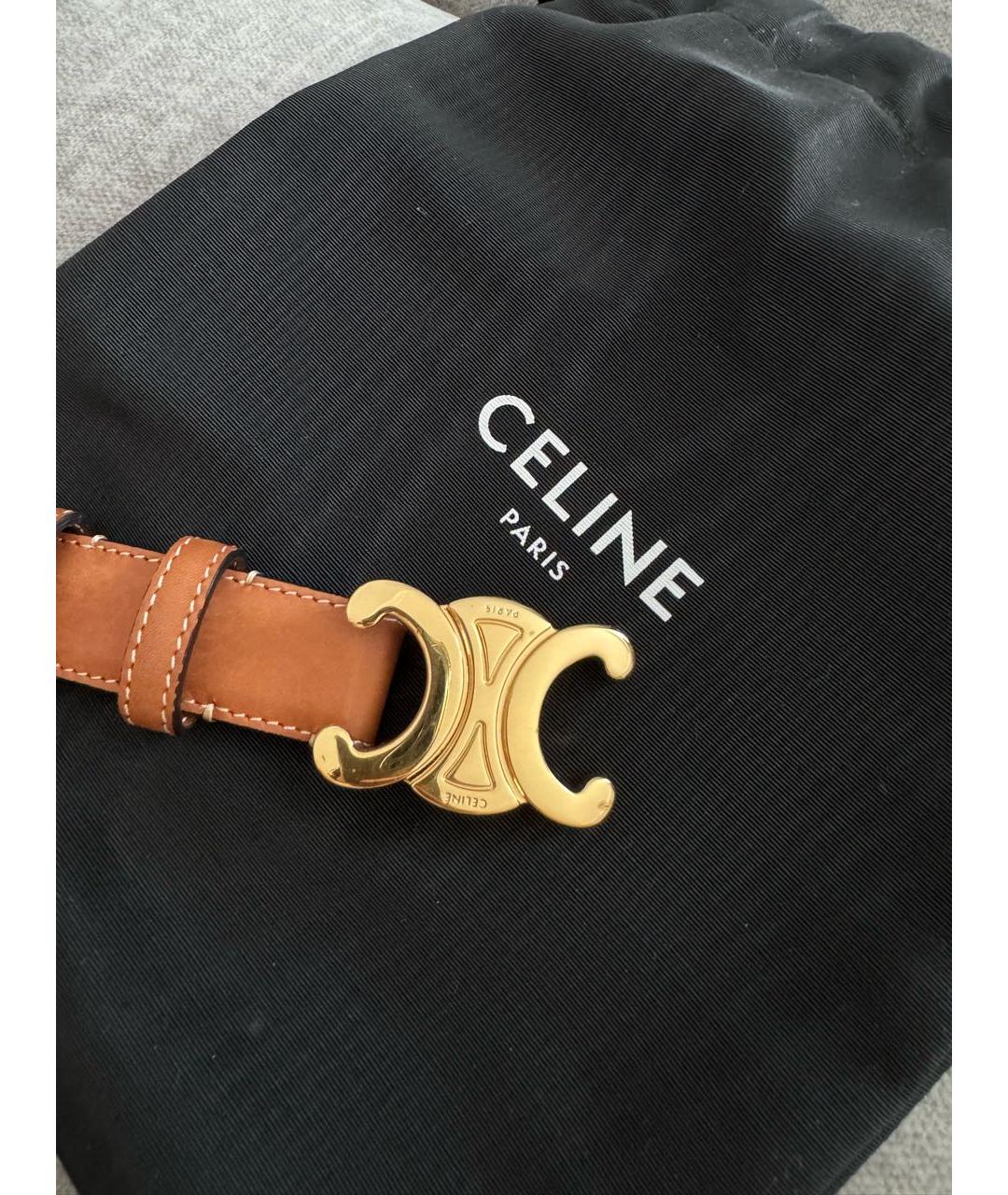 CELINE Коричневый ремень из искусственной кожи, фото 2