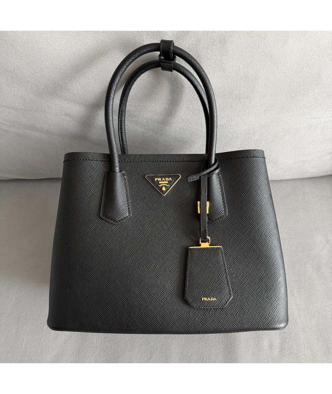 PRADA Черная кожаная сумка тоут, фото 2