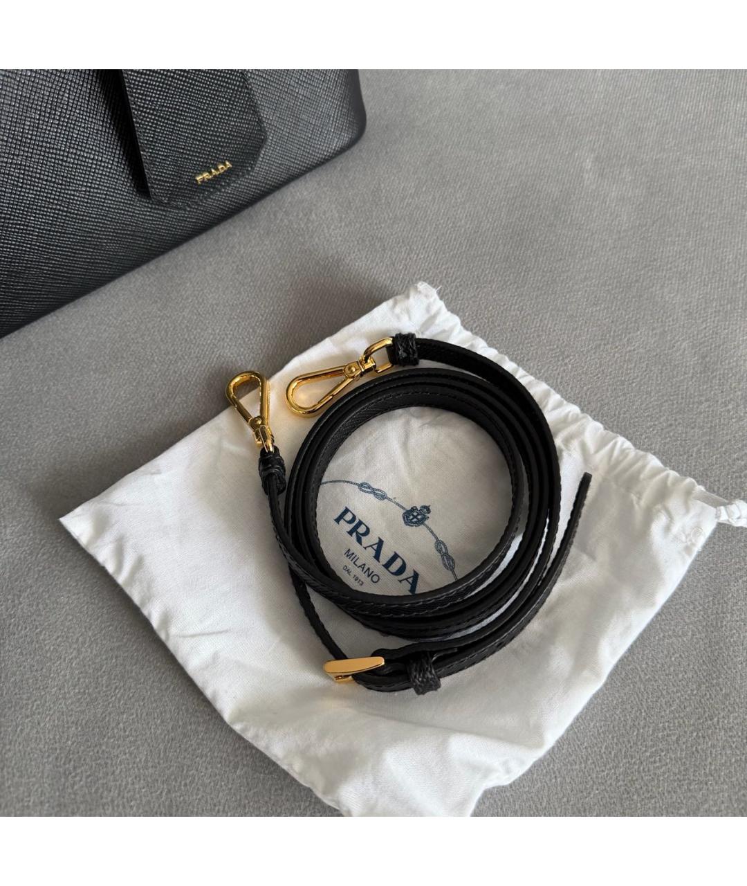 PRADA Черная кожаная сумка тоут, фото 6