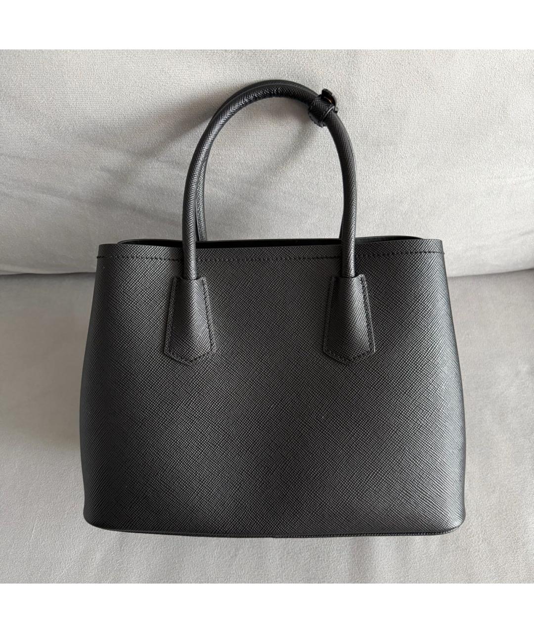 PRADA Черная кожаная сумка тоут, фото 3