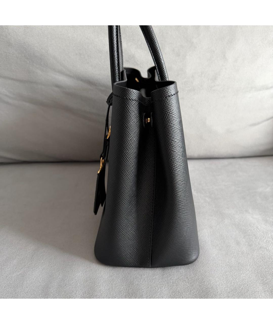 PRADA Черная кожаная сумка тоут, фото 4