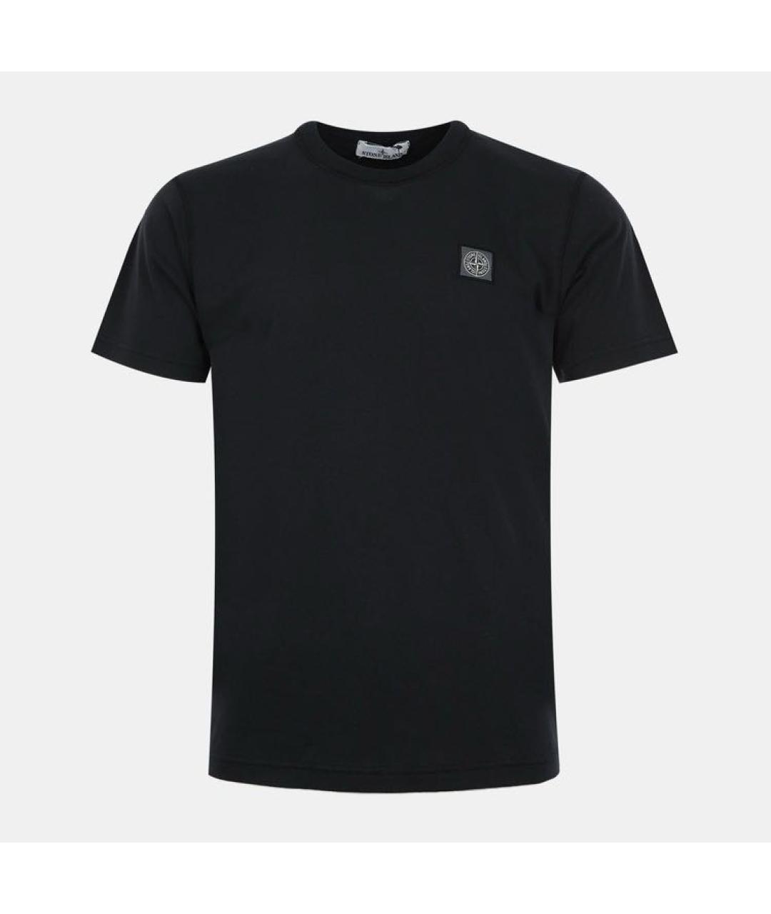 STONE ISLAND Черная хлопковая футболка, фото 7