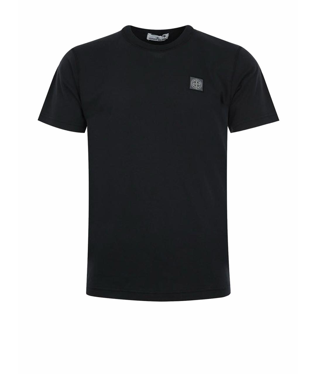 STONE ISLAND Черная хлопковая футболка, фото 1