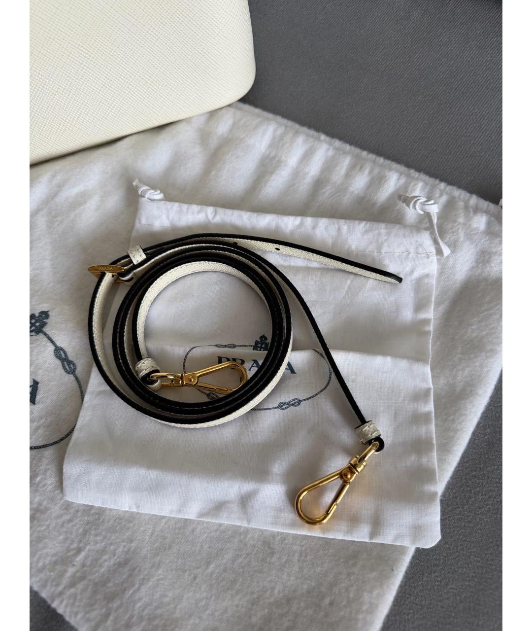 PRADA Белая кожаная сумка тоут, фото 7