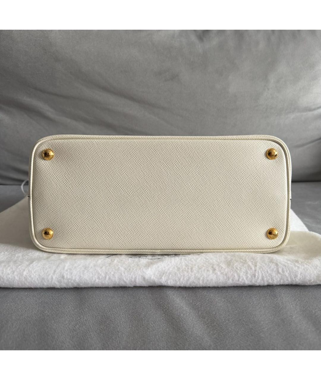 PRADA Белая кожаная сумка тоут, фото 5