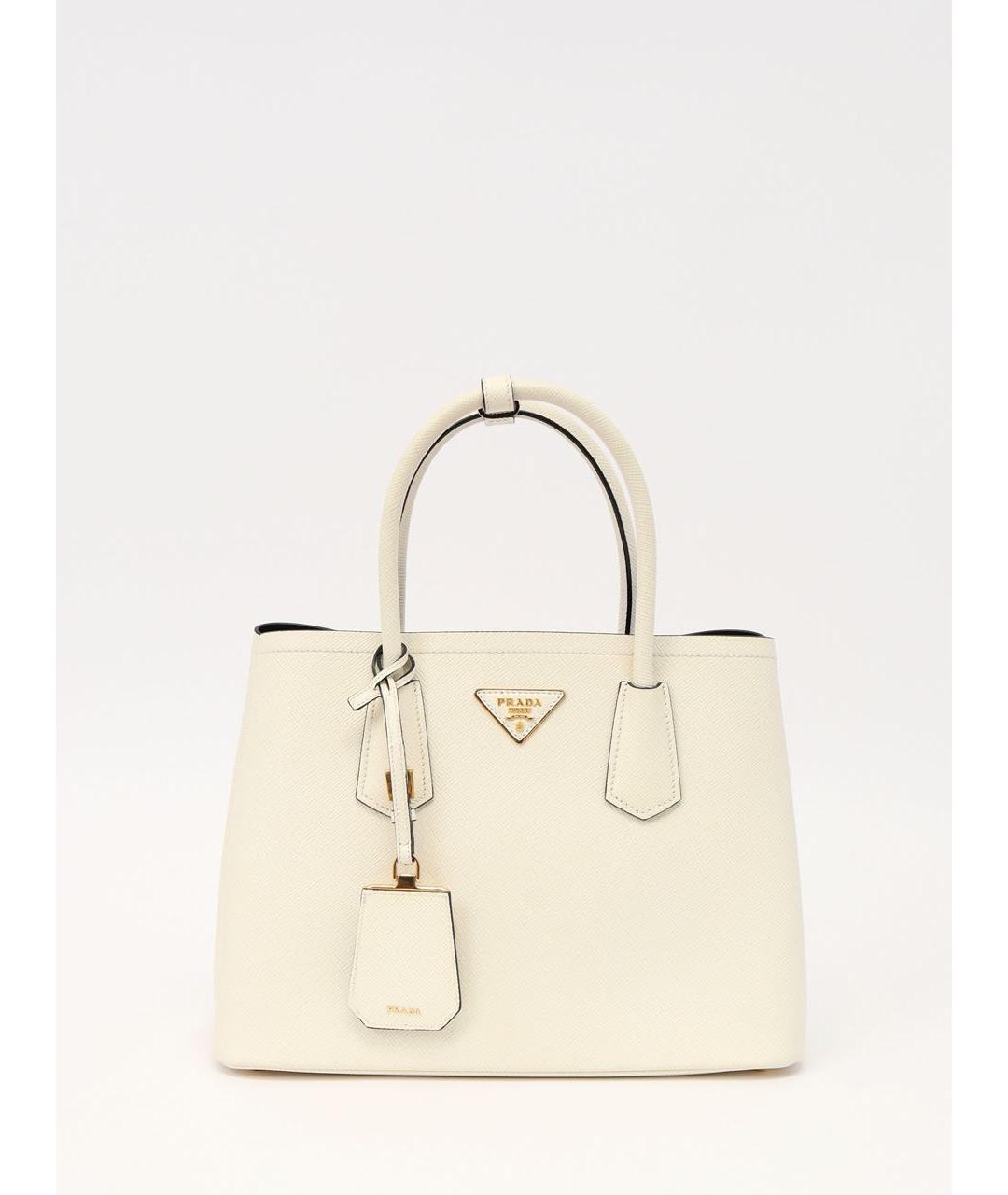 PRADA Белая кожаная сумка тоут, фото 9
