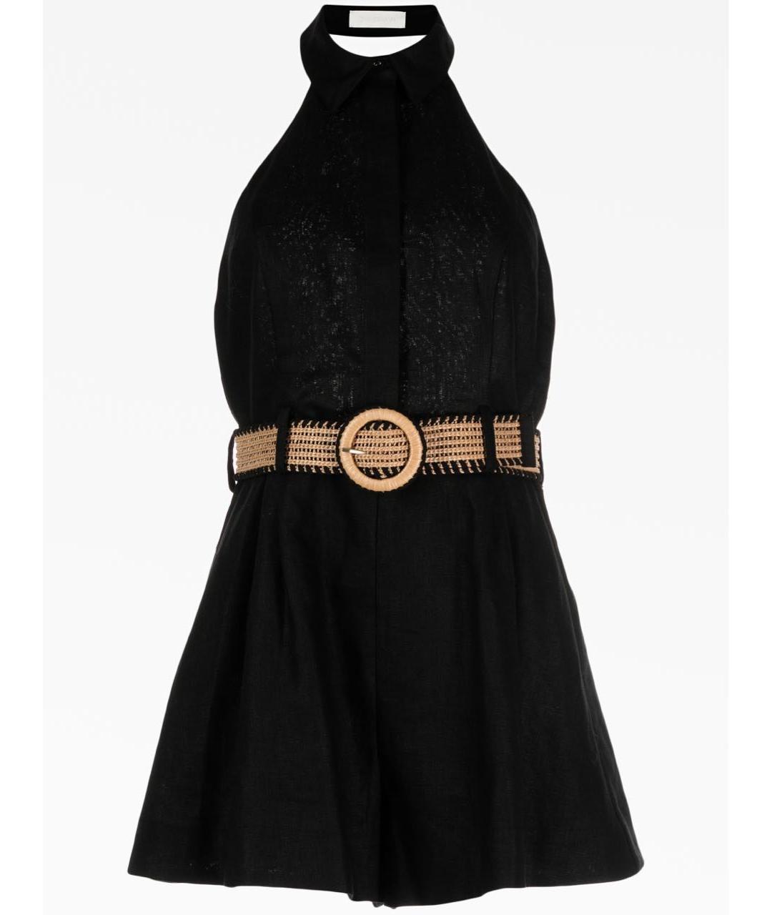 ZIMMERMANN Черный льняной комбинезон, фото 8