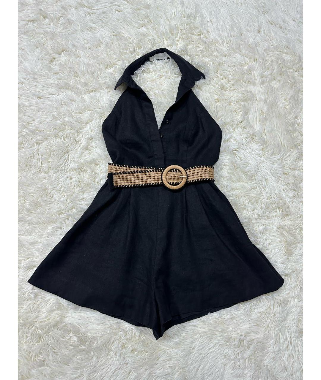 ZIMMERMANN Черный льняной комбинезон, фото 3