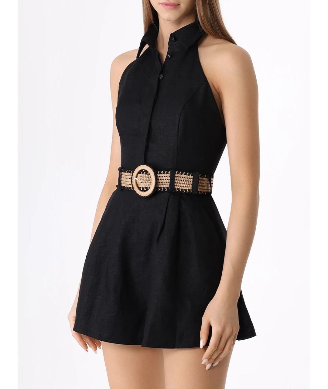 ZIMMERMANN Черный льняной комбинезон, фото 2