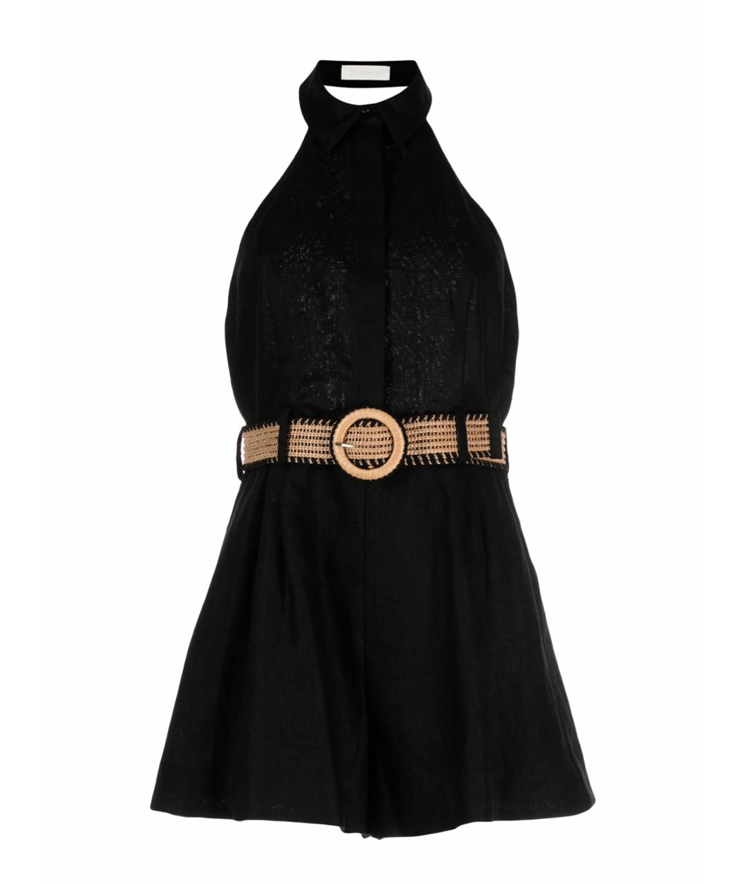 ZIMMERMANN Черный льняной комбинезон, фото 1