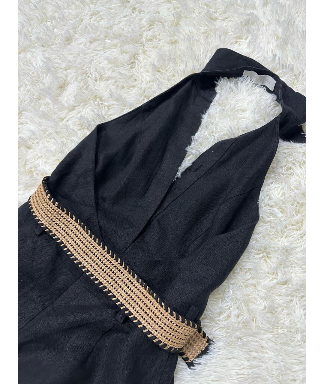 ZIMMERMANN Черный льняной комбинезон, фото 7