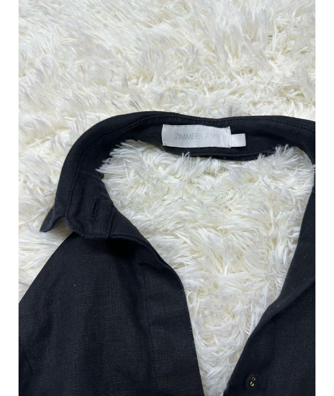 ZIMMERMANN Черный льняной комбинезон, фото 5