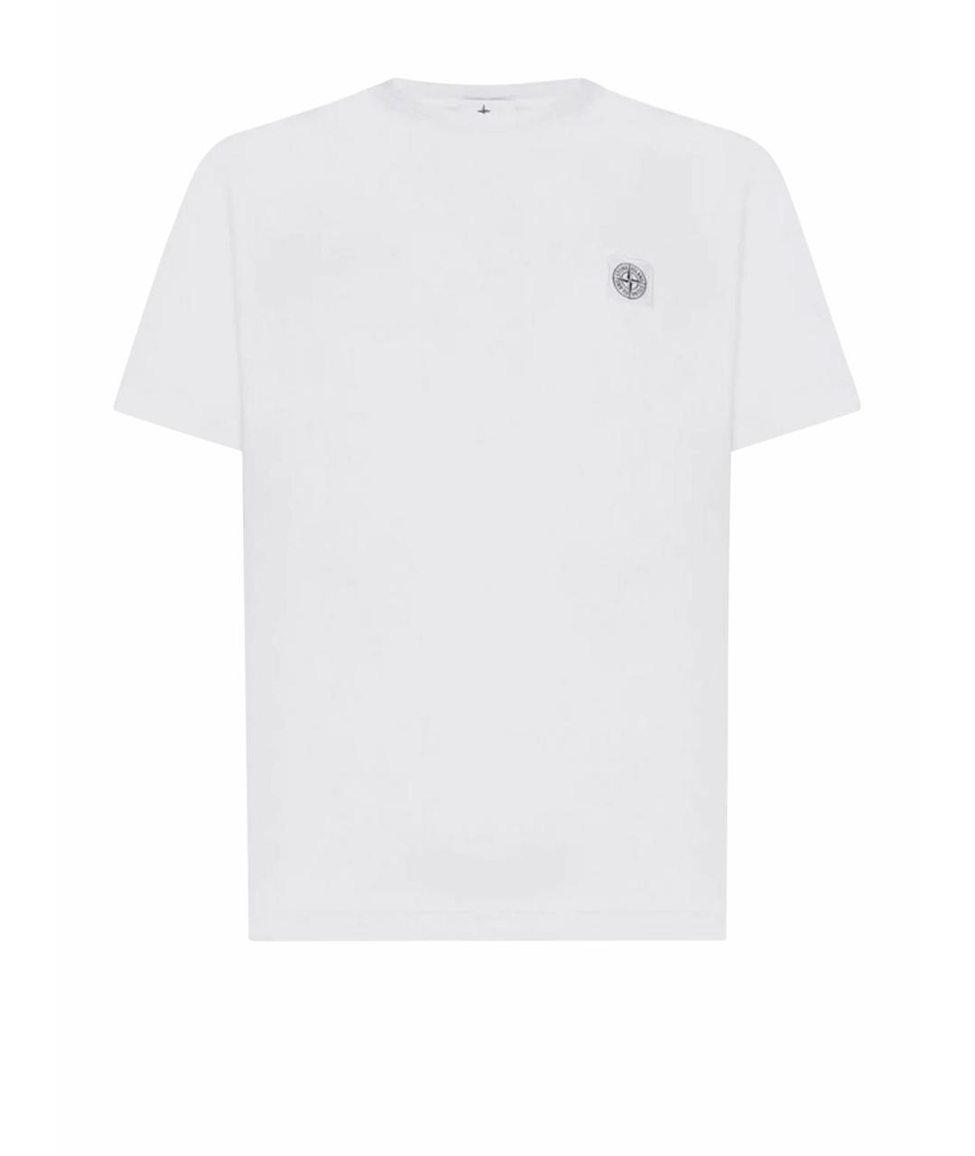 STONE ISLAND Белая хлопковая футболка, фото 1