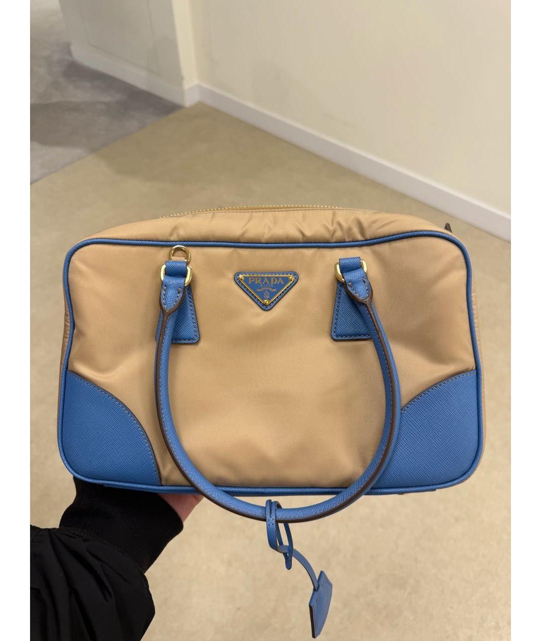 PRADA Бежевая сумка с короткими ручками, фото 5