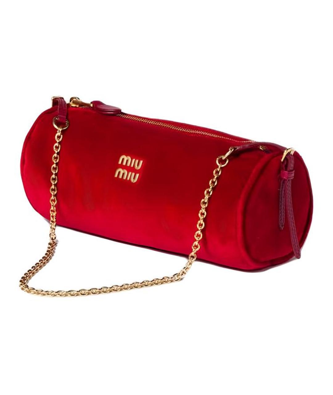 MIU MIU Красная бархатная сумка через плечо, фото 2