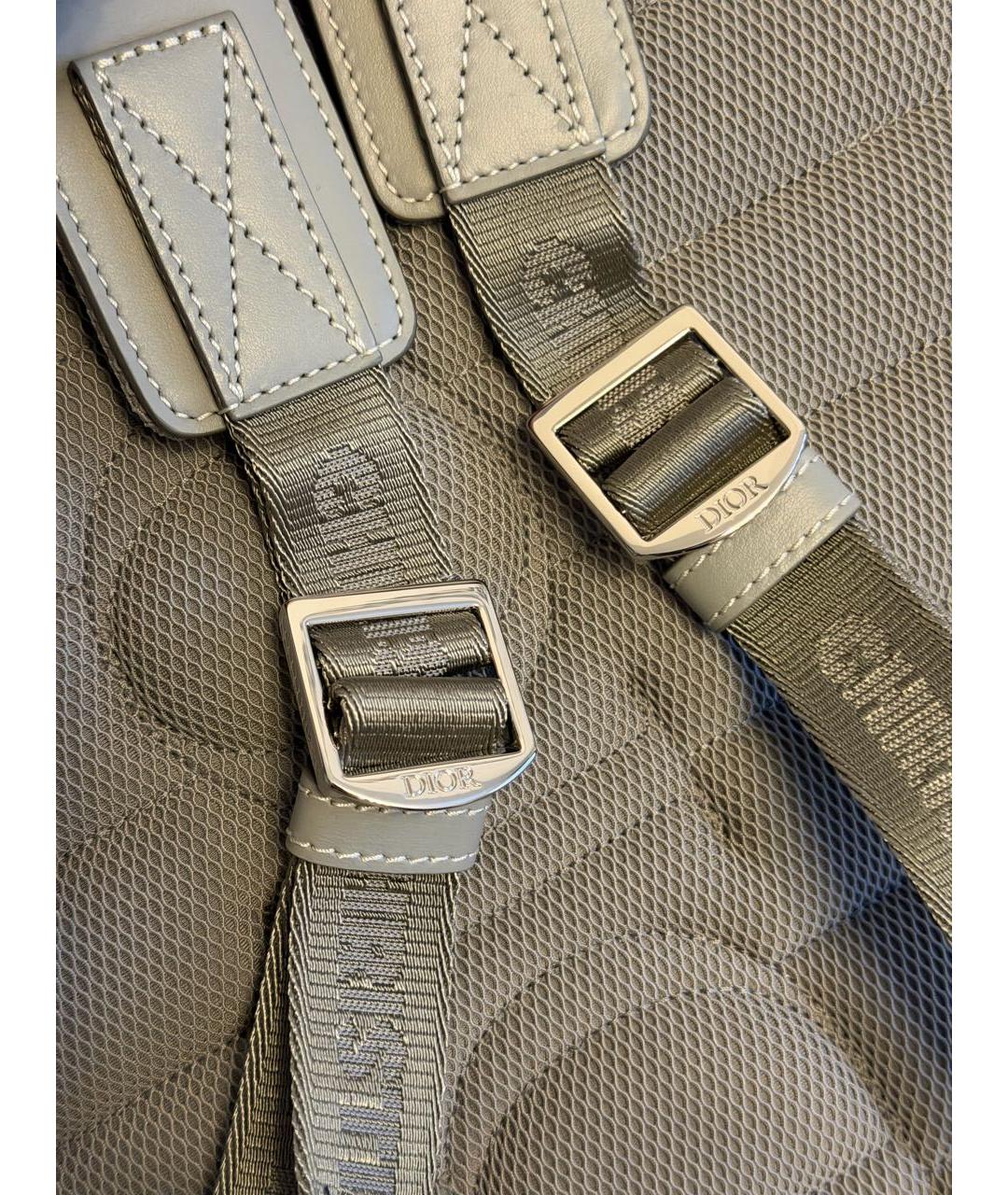 CHRISTIAN DIOR Серый кожаный рюкзак, фото 4