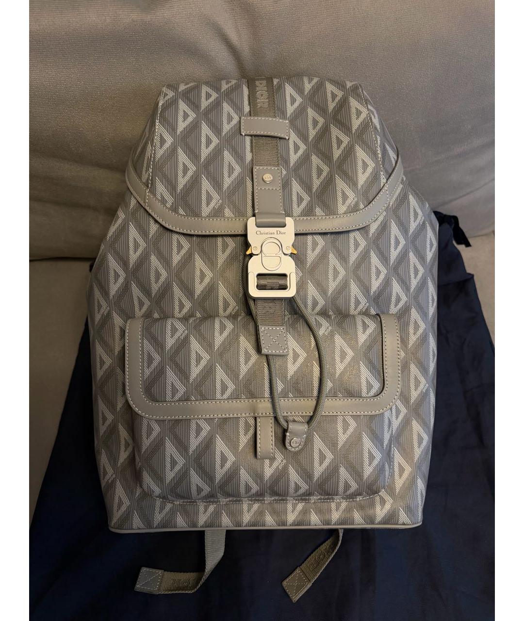CHRISTIAN DIOR Серый кожаный рюкзак, фото 2