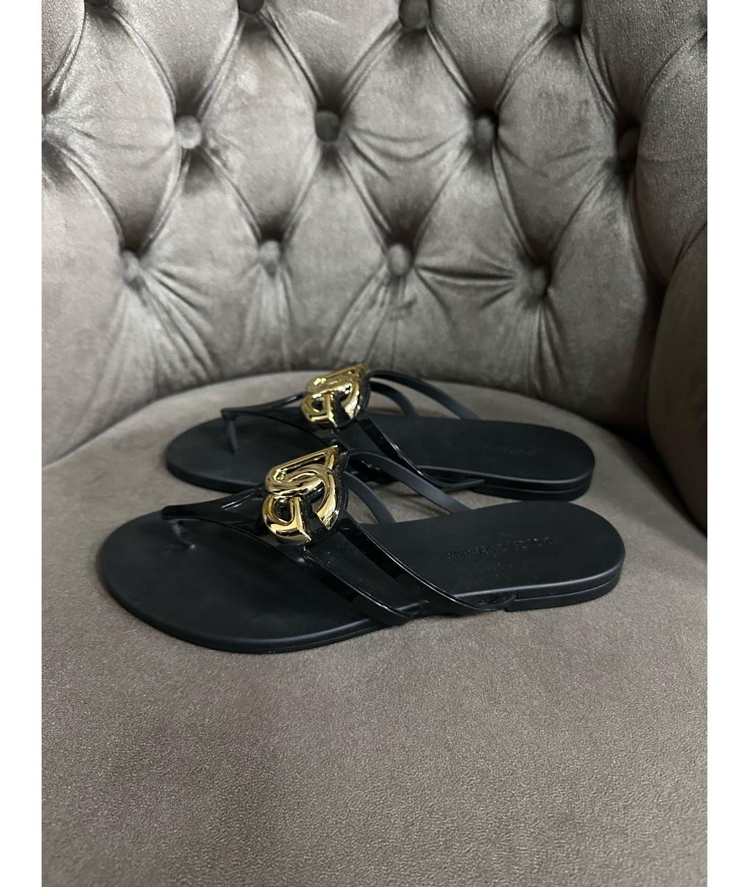 DOLCE&GABBANA Черные шлепанцы, фото 7