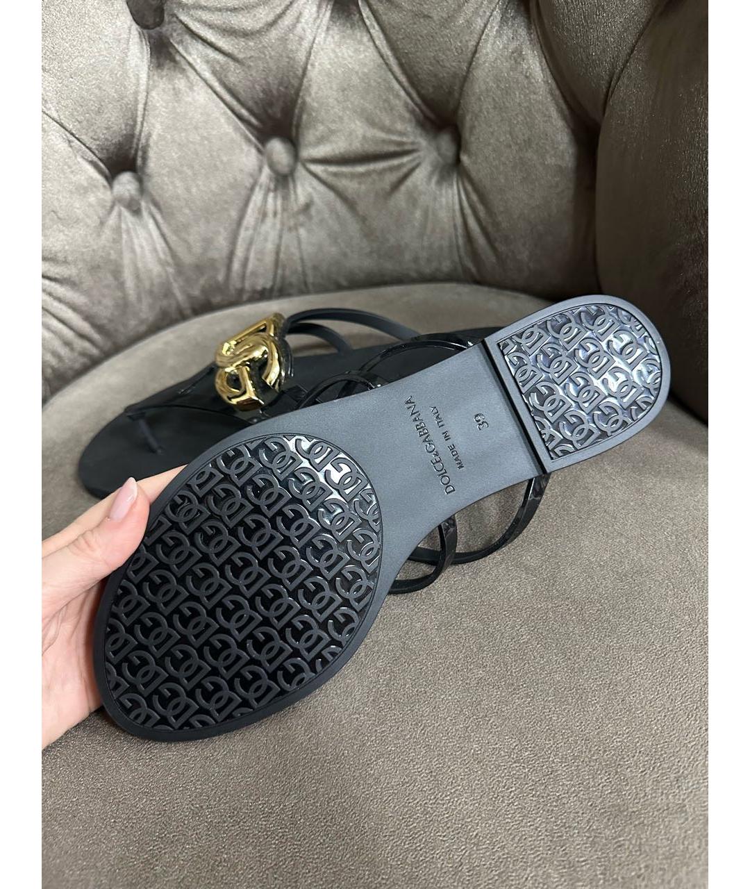 DOLCE&GABBANA Черные шлепанцы, фото 4