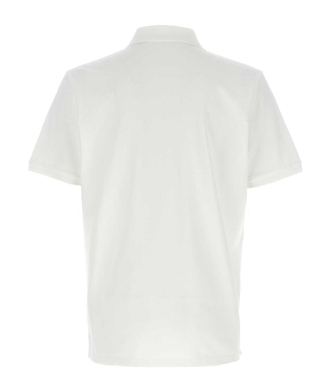 MONCLER Белое хлопковое поло с коротким рукавом, фото 2