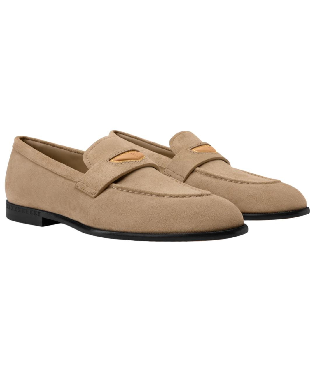 LOUIS VUITTON Коричневые кожаные лоферы, фото 3