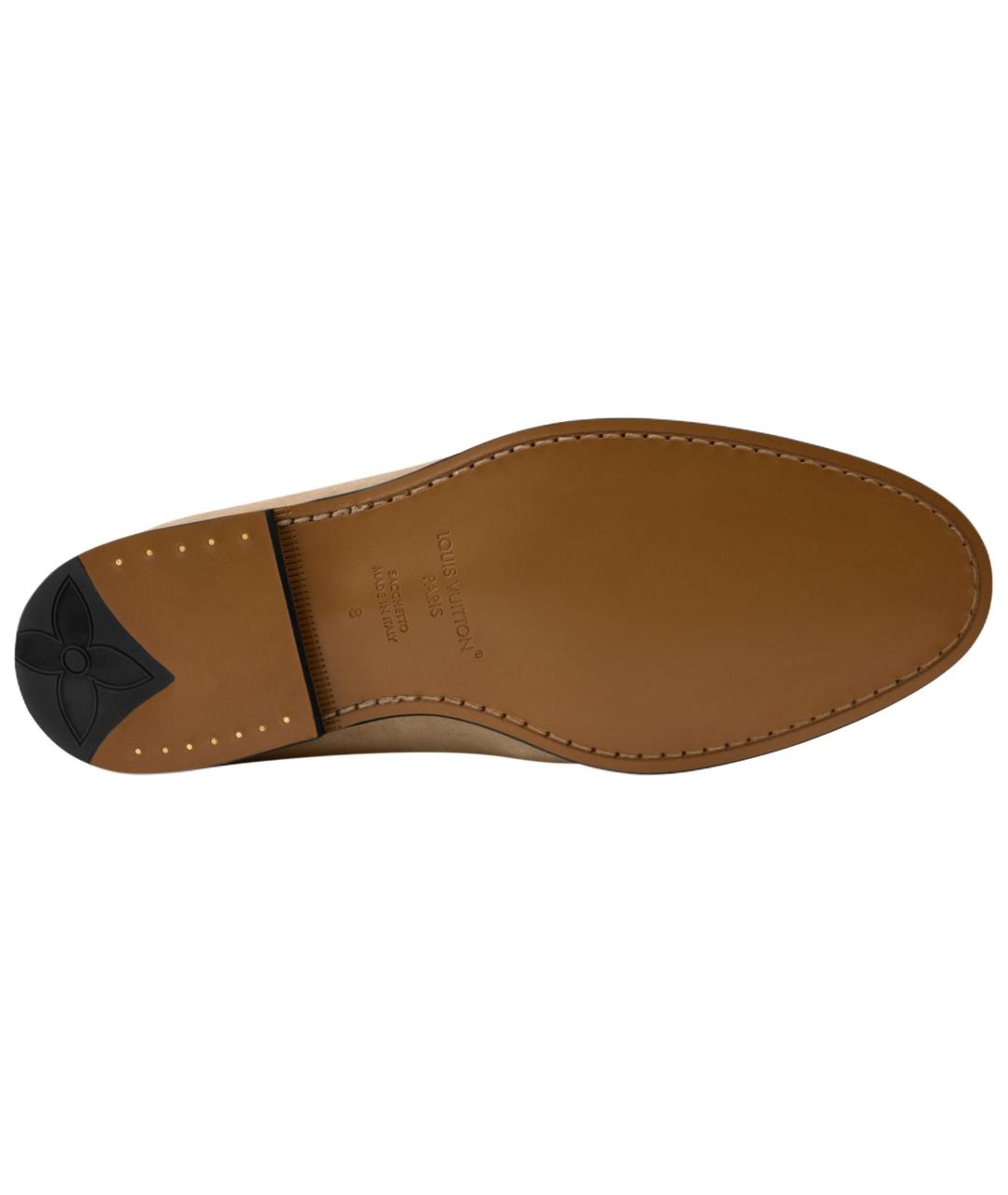 LOUIS VUITTON Коричневые кожаные лоферы, фото 5