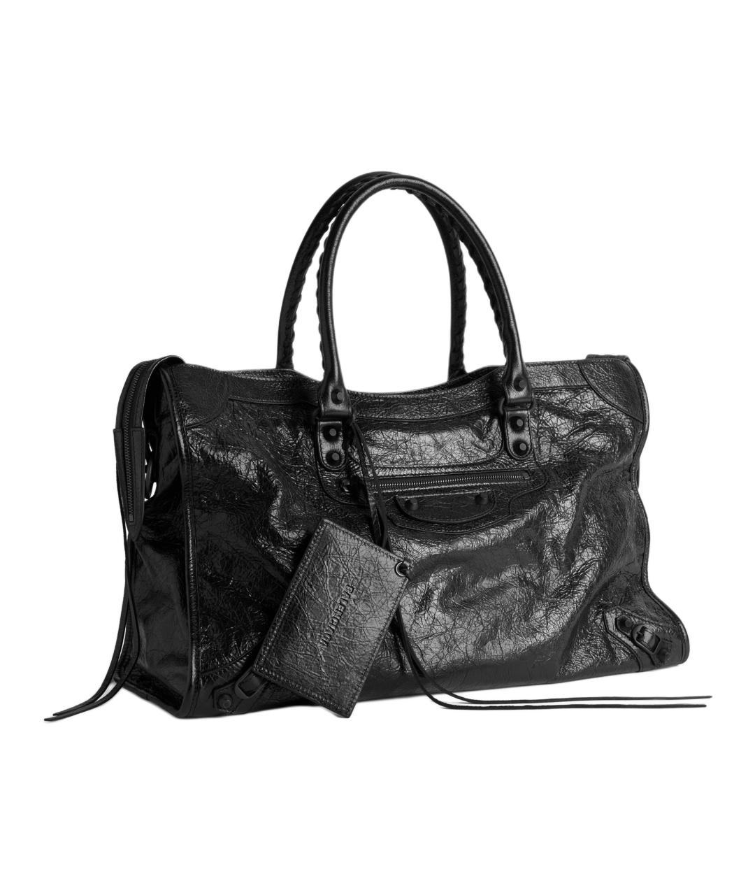 BALENCIAGA Черная кожаная сумка через плечо, фото 3
