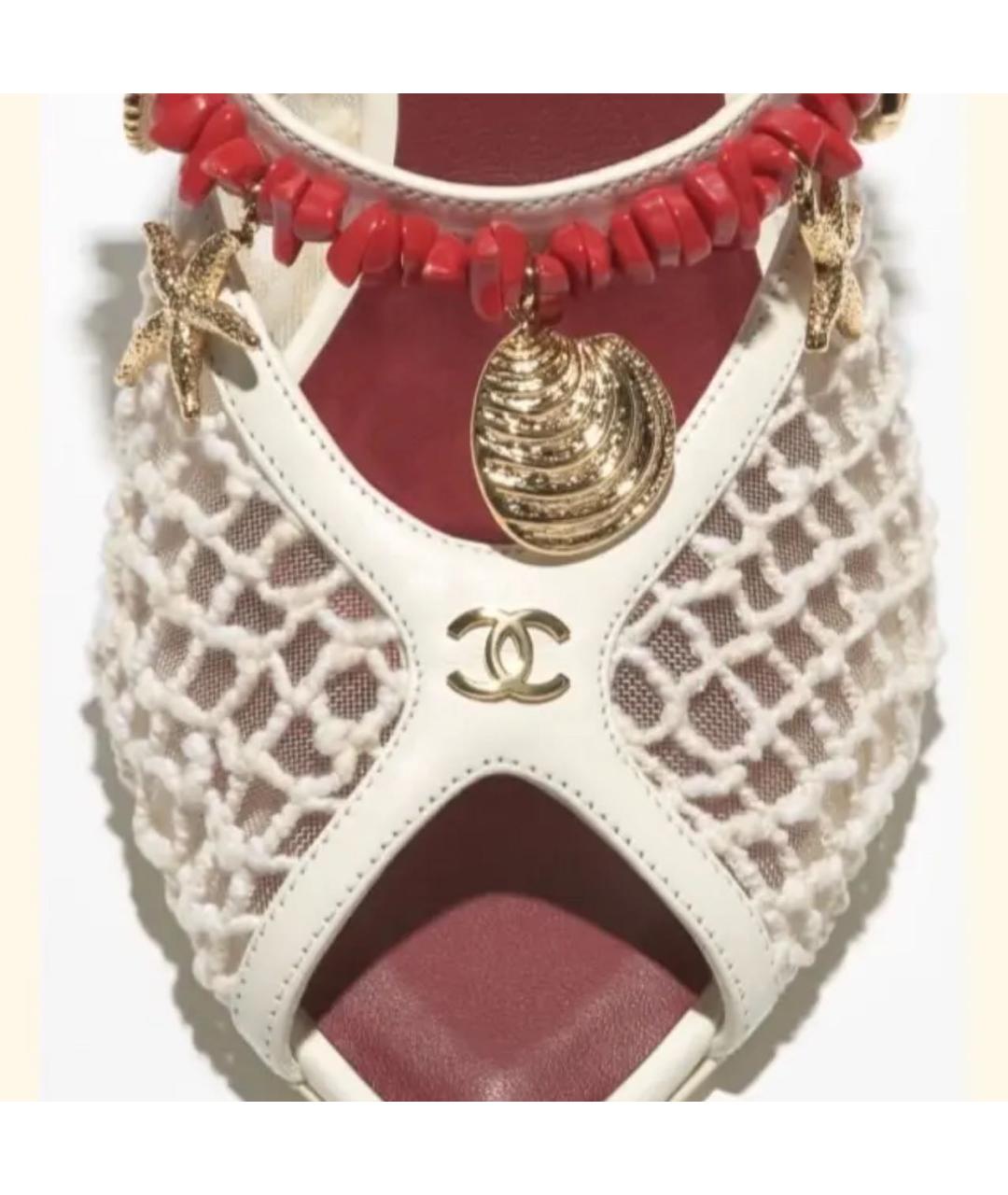 CHANEL Белые кожаные мюли, фото 3