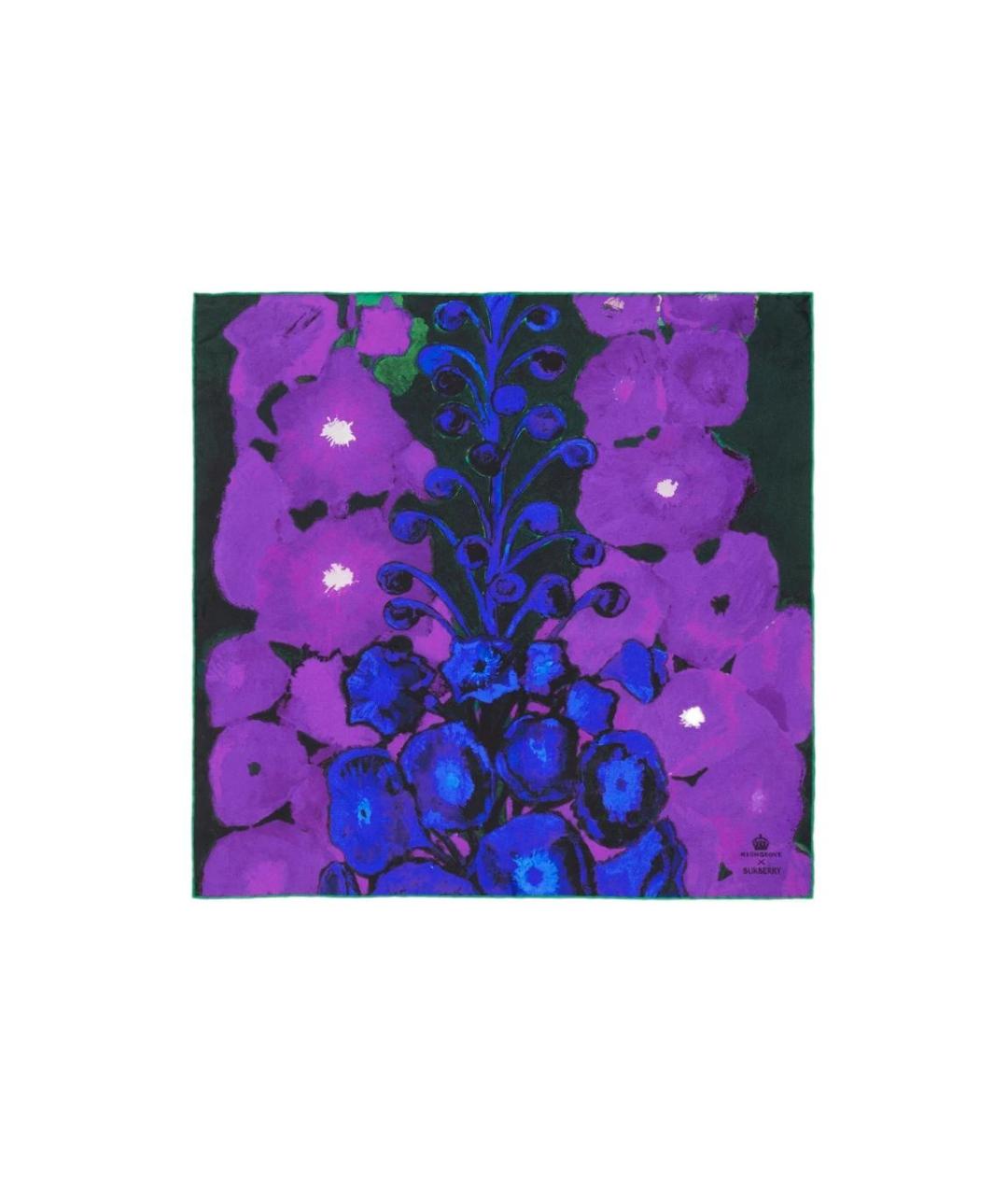 BURBERRY Фиолетовый шелковый шарф, фото 4