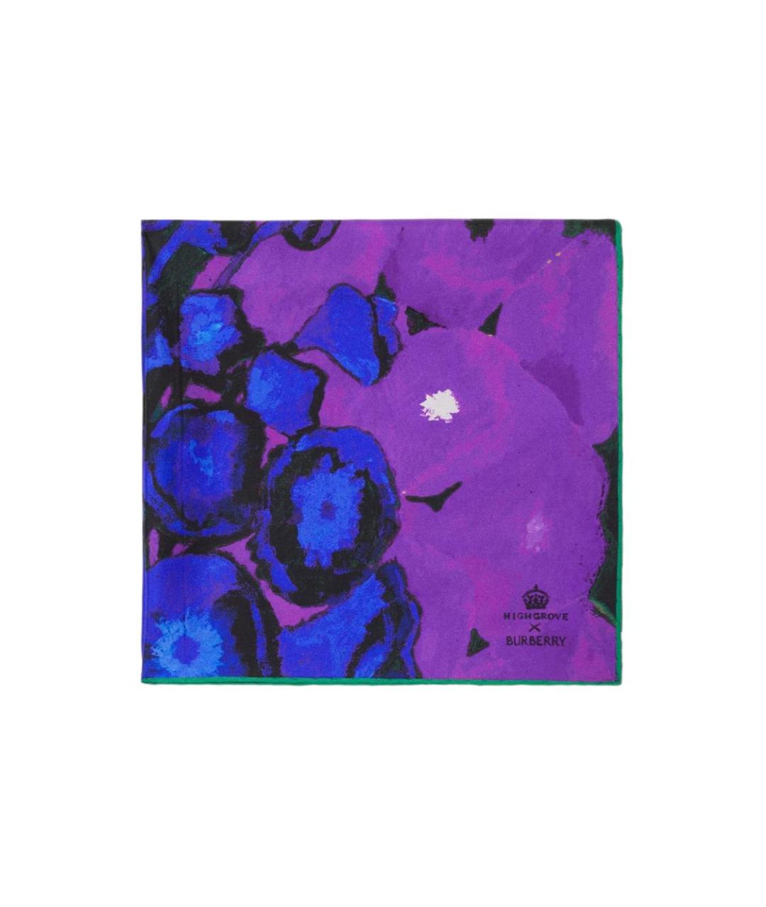 BURBERRY Фиолетовый шелковый шарф, фото 3