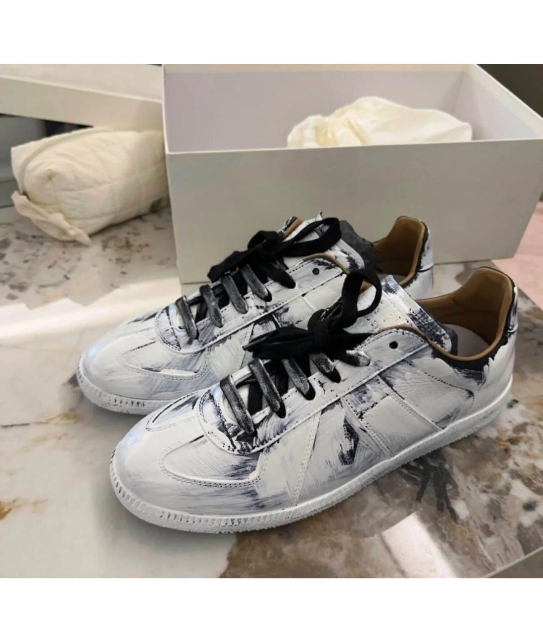 MAISON MARGIELA Белые кожаные кеды, фото 8