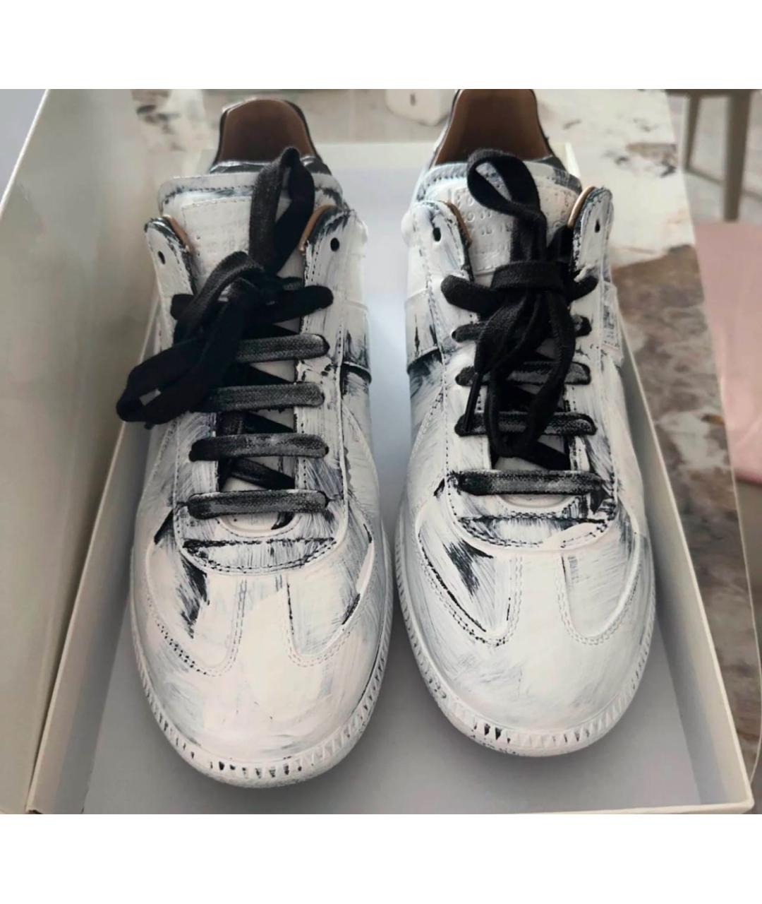 MAISON MARGIELA Белые кожаные кеды, фото 2